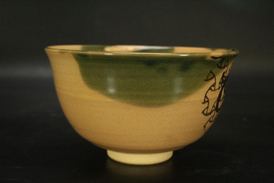 茶道具 京焼 紫翠窯 鈴絵茶碗　三代西村徳泉造 共箱 未使用(メ1551)