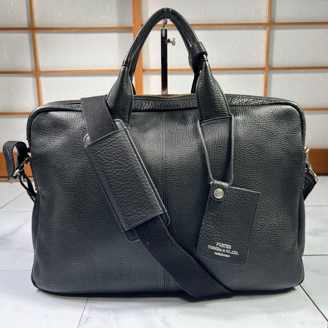 PORTER ポーター ウィズ ビジネスバッグ 2wayショルダー シボ革