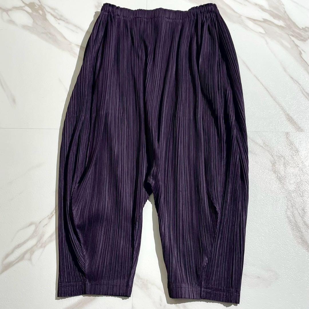 極美品 PLEATS PLEASE サルエルパンツ プリーツ加工 パープル 3