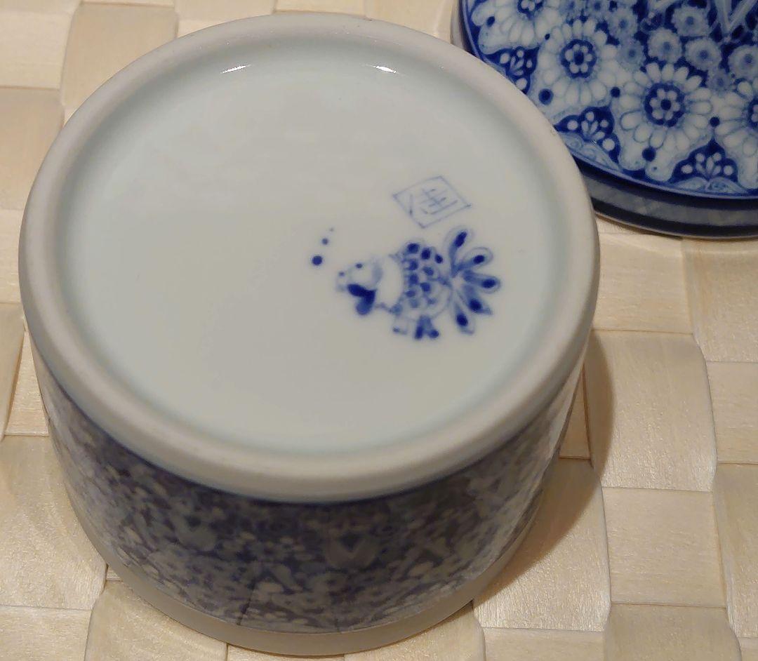 橋本よしこ　蓋物　染付