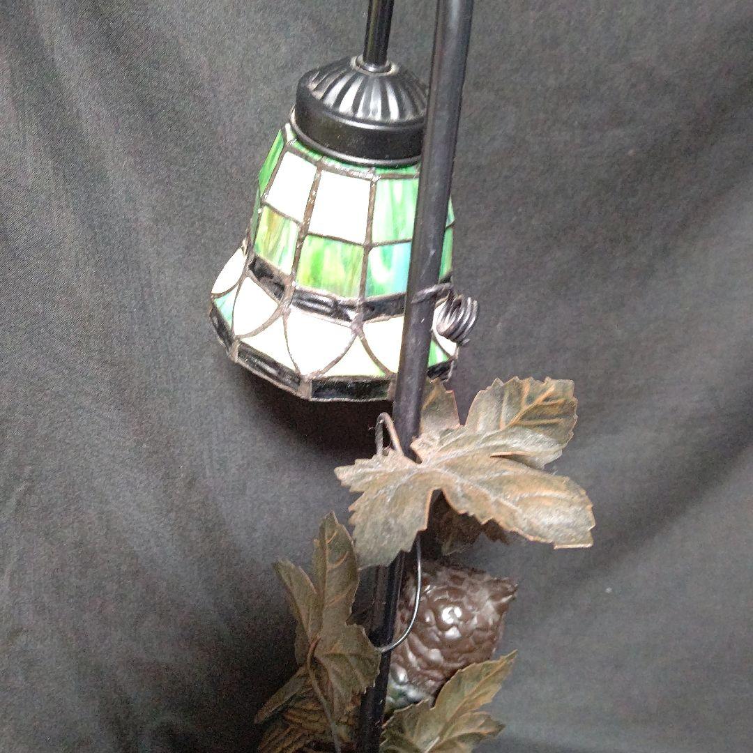 フクロウのステンドグラスランプ 高さ約51cm