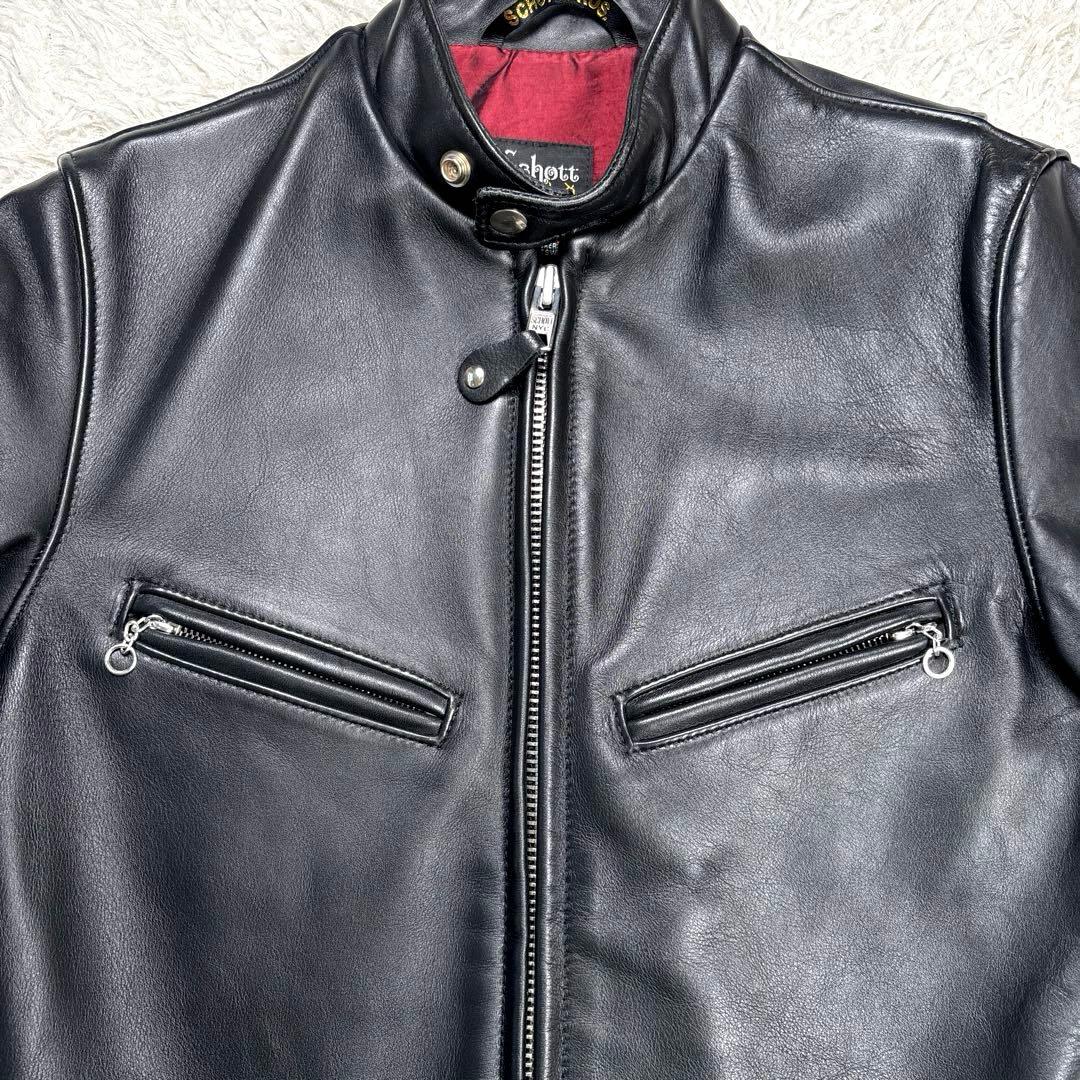 ✨美品・641XX✨ショット　シングル　ライダースジャケット　ブラック　7009