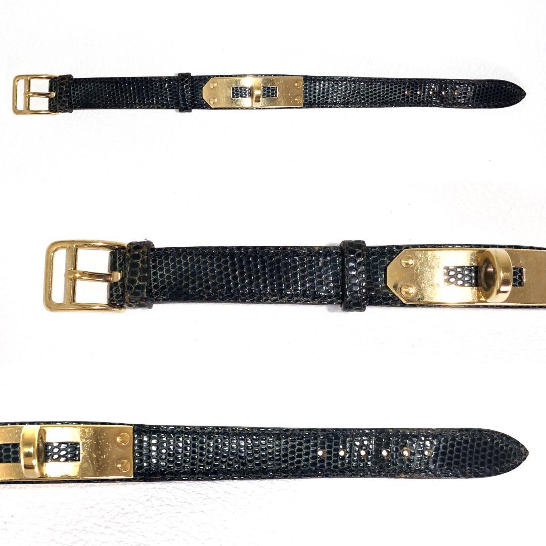 エルメス／ケリー用 替えベルト パイソンレザー ブラック／純正尾錠 GP