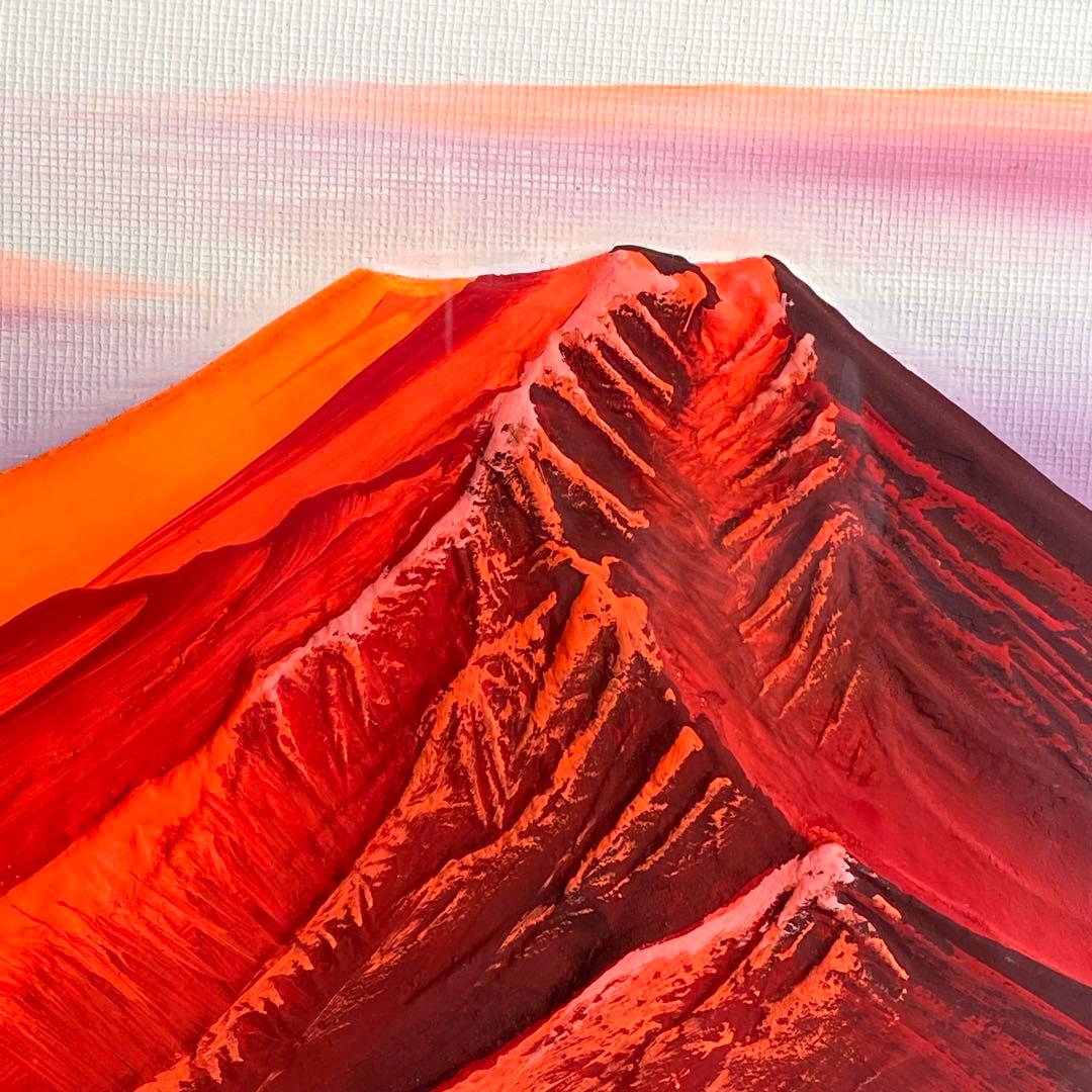 在庫一点限り！赤富士の輝きが空間を変える、百瀬善明の立体盛絵