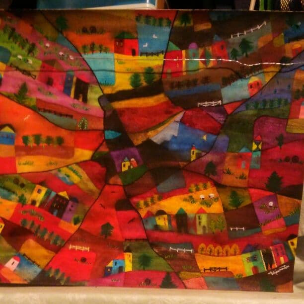 水彩画。「田園シンフォニー、2」若松愛子