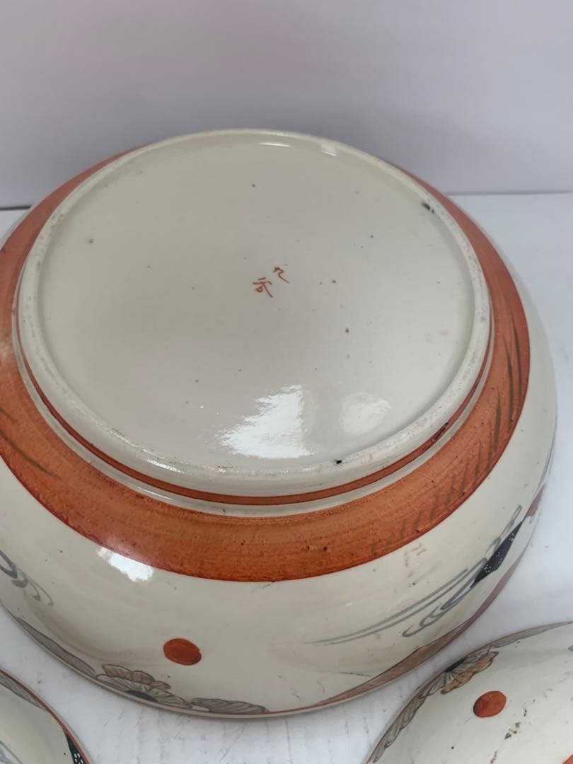 明治赤絵九谷三ッ鉢 送料込み