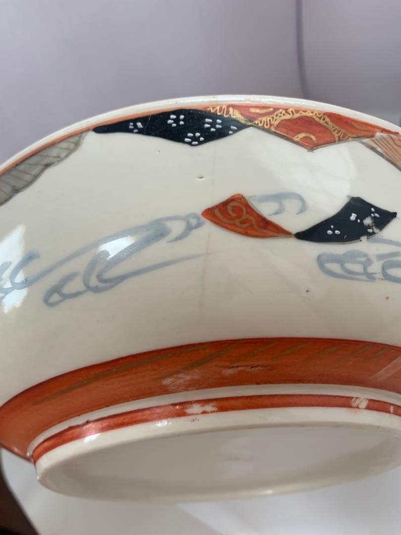 明治赤絵九谷三ッ鉢 送料込み