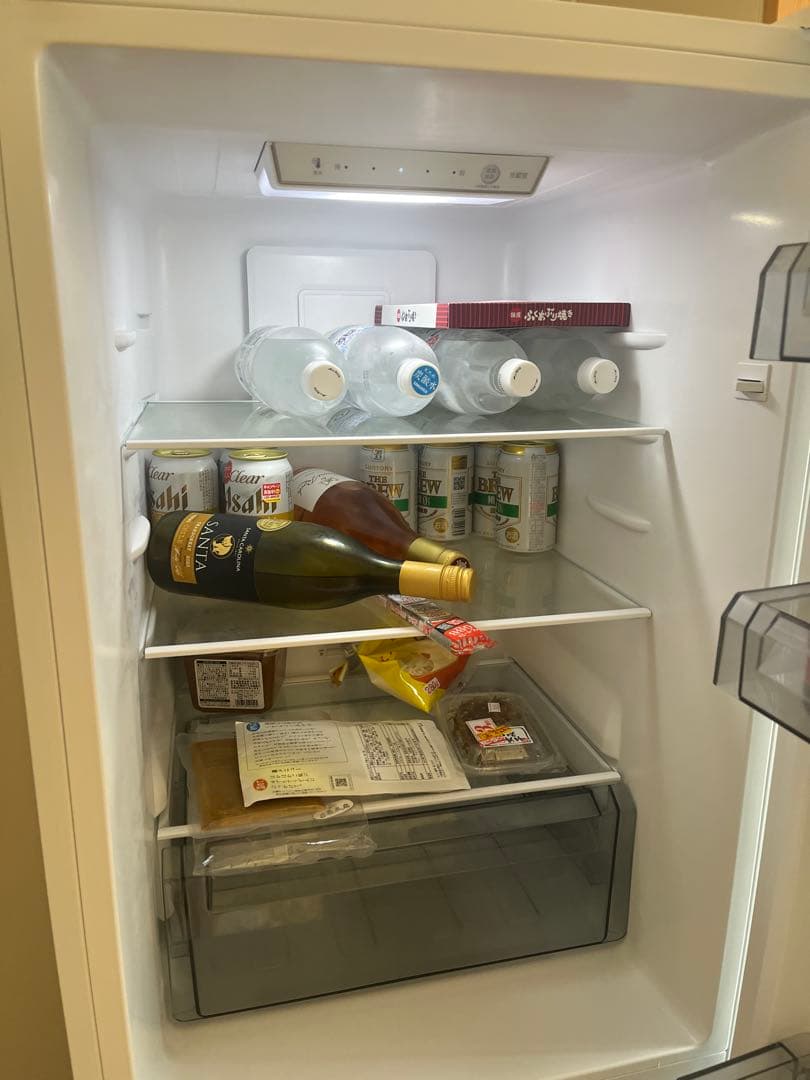 ホワイト冷蔵庫 可動式棚付き