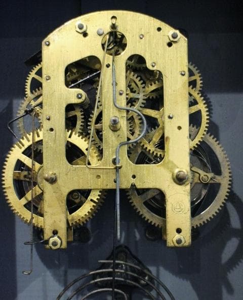 愛知時計 アンティーク アールデコ 柱時計 壁掛け時計 振り子 正常動作品