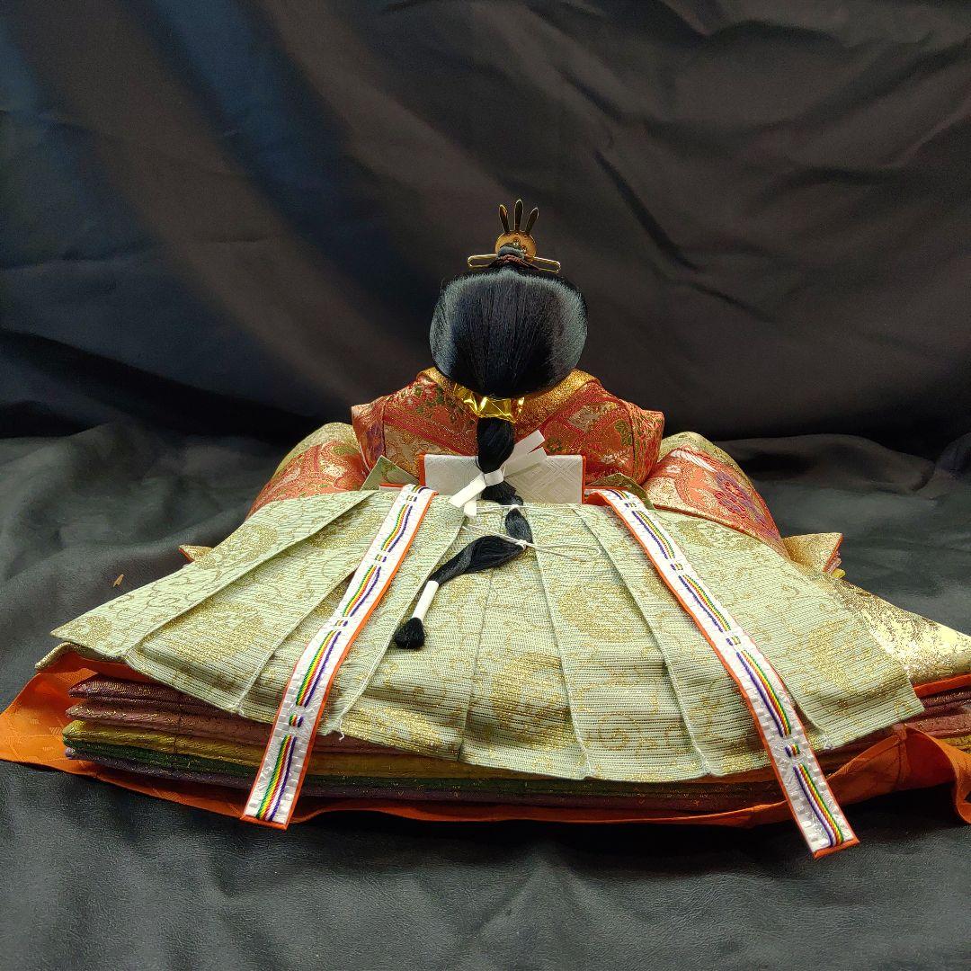 雛人形 京雛新王 平安 光寛作 特上七番 本帯地 正絹着物 未使用品