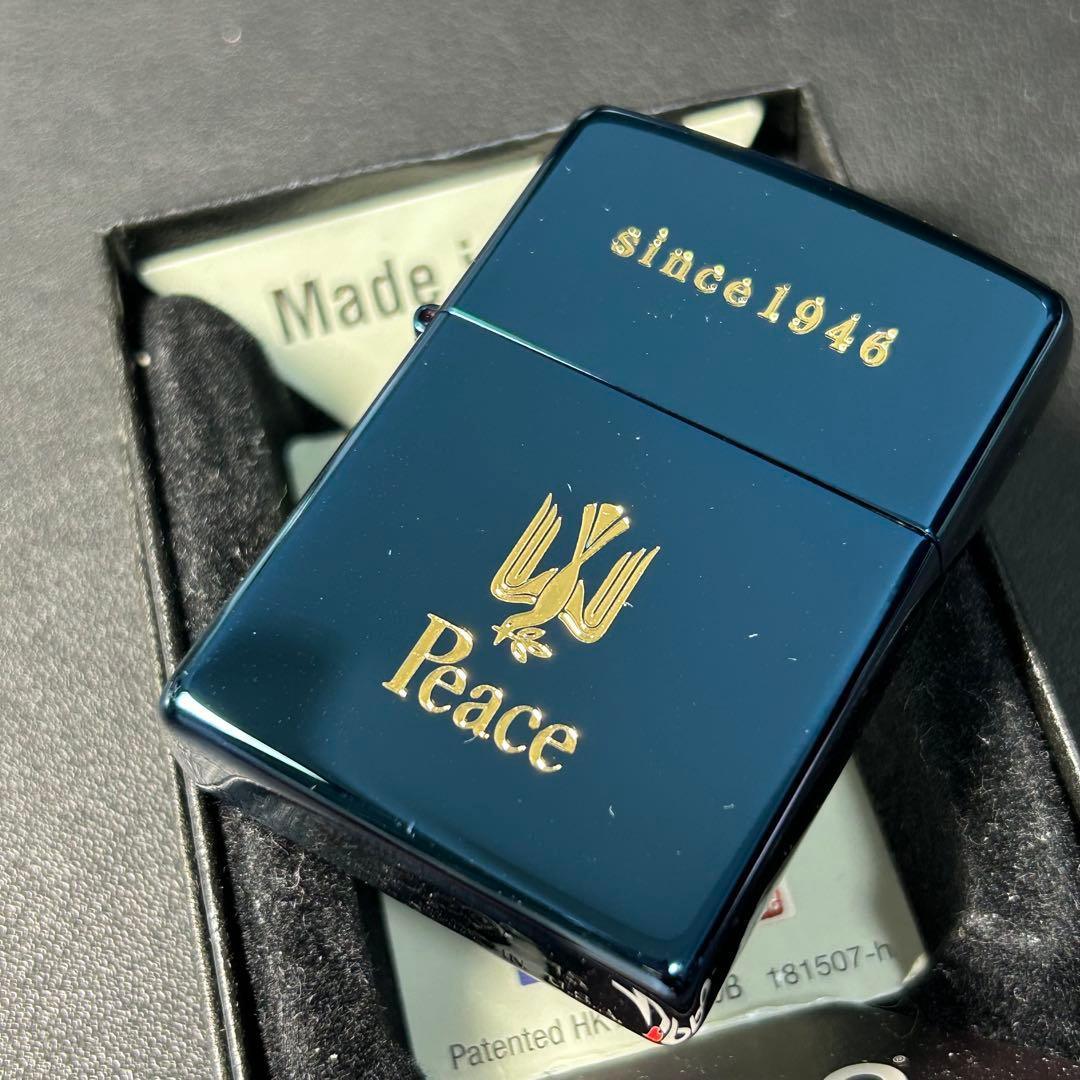 ジッポー　ピース　ブルーチタン