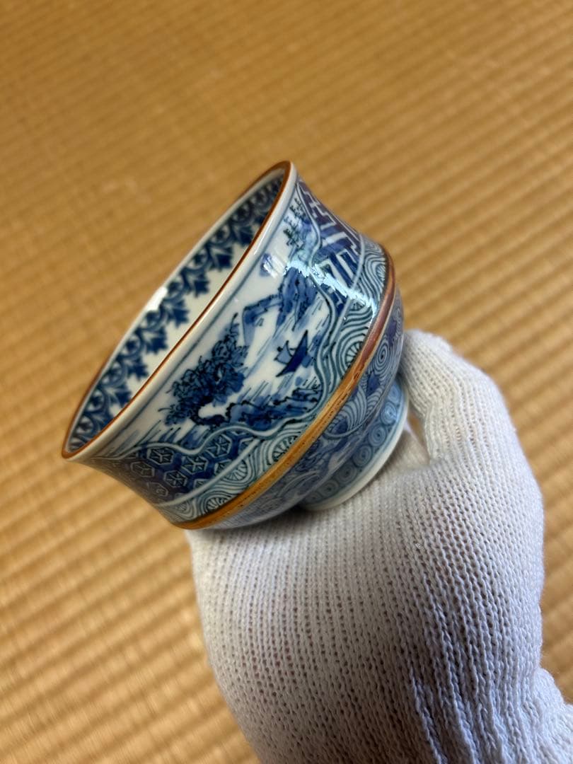 【禅瑞 茶碗 三谷弘武】茶碗 茶道具 和食器 骨董 九谷焼 木箱 茶器 陶器