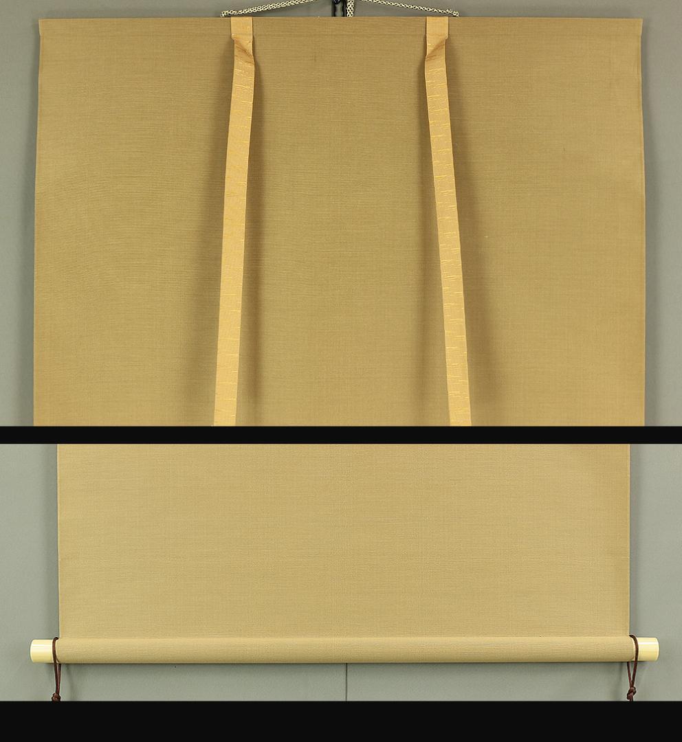 岡田錬石 1904-1995 東京 蔦谷龍岬師事「鴬に茸」掛軸 肉筆 絹本