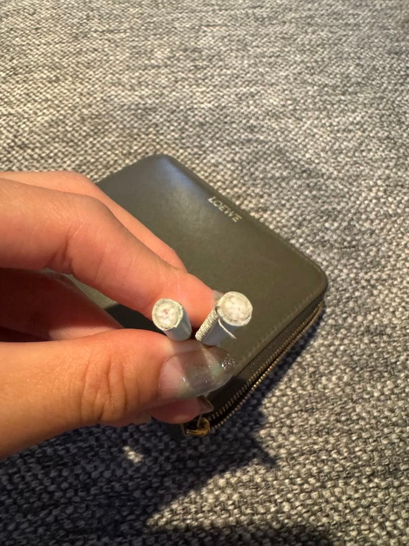 LOEWE ノットコンパクトジップウォレット 二つ折り財布 オリーブグリーン