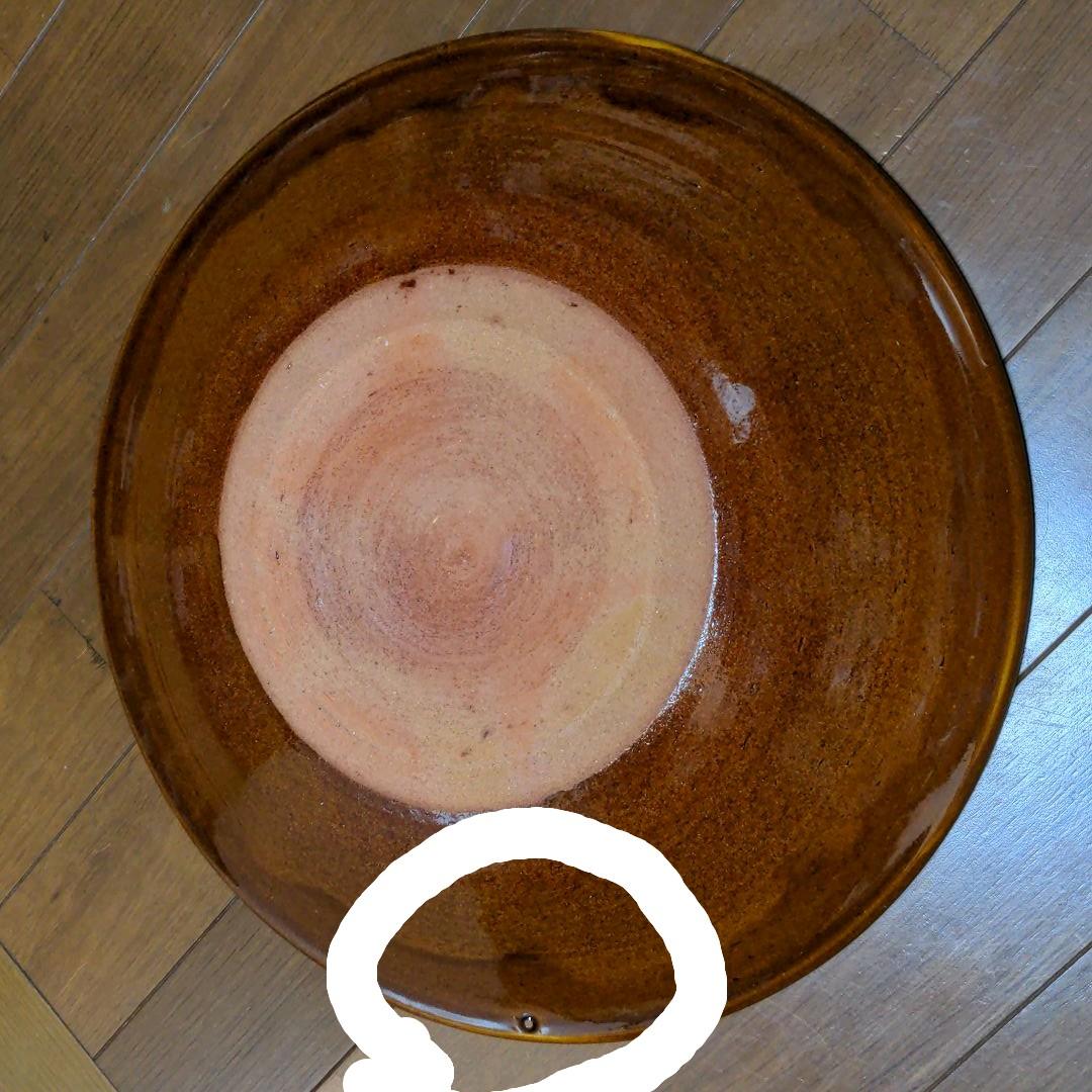 湯町窯　スリップウェア　尺3寸　大皿　民芸