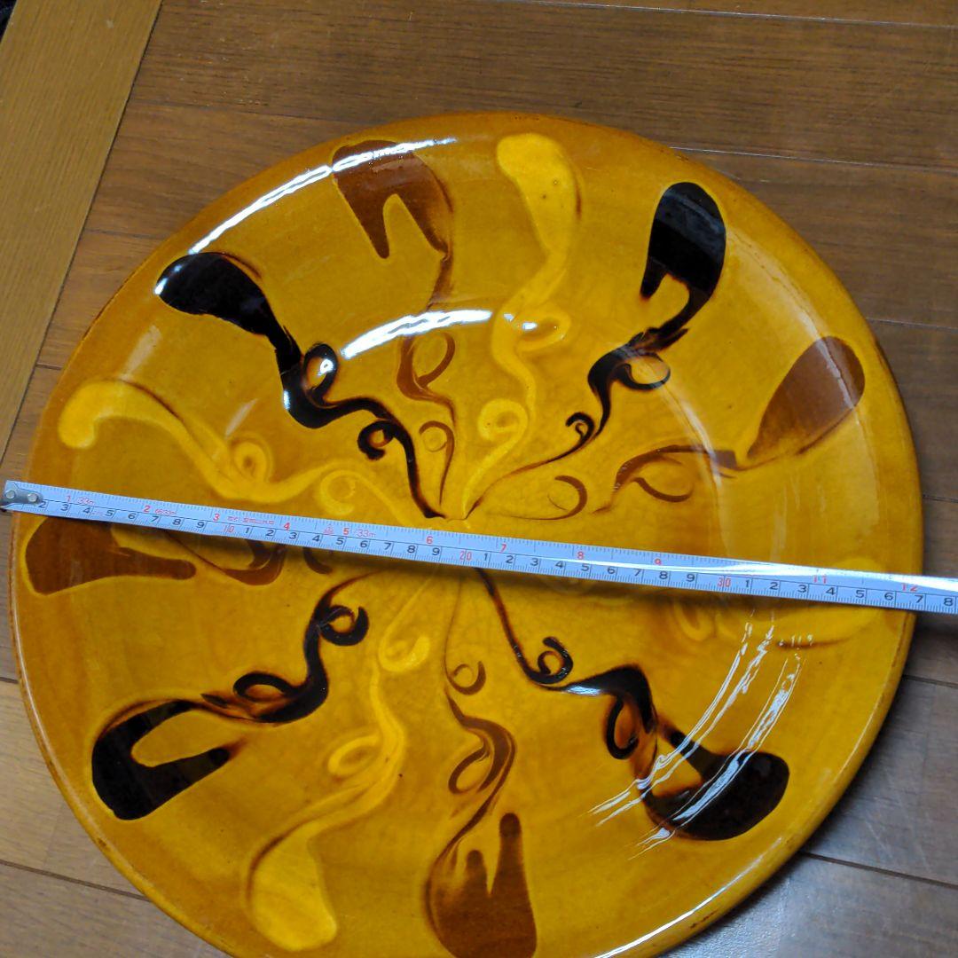 湯町窯　スリップウェア　尺3寸　大皿　民芸