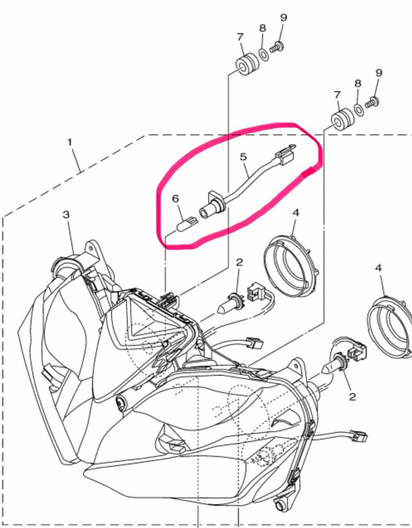YZF-R25 ヘッドライトユニット