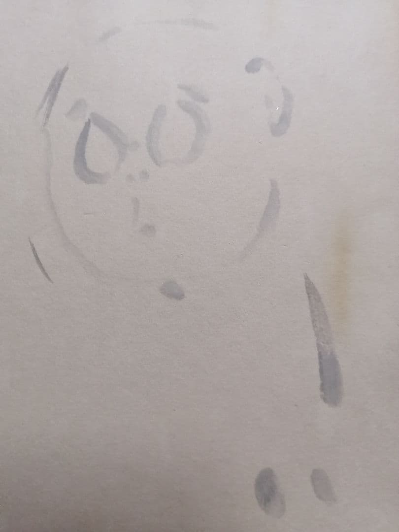 ★水木しげる先生　直筆色紙　墨筆　直筆サイン　本人自画像　最終品。　本物作品です