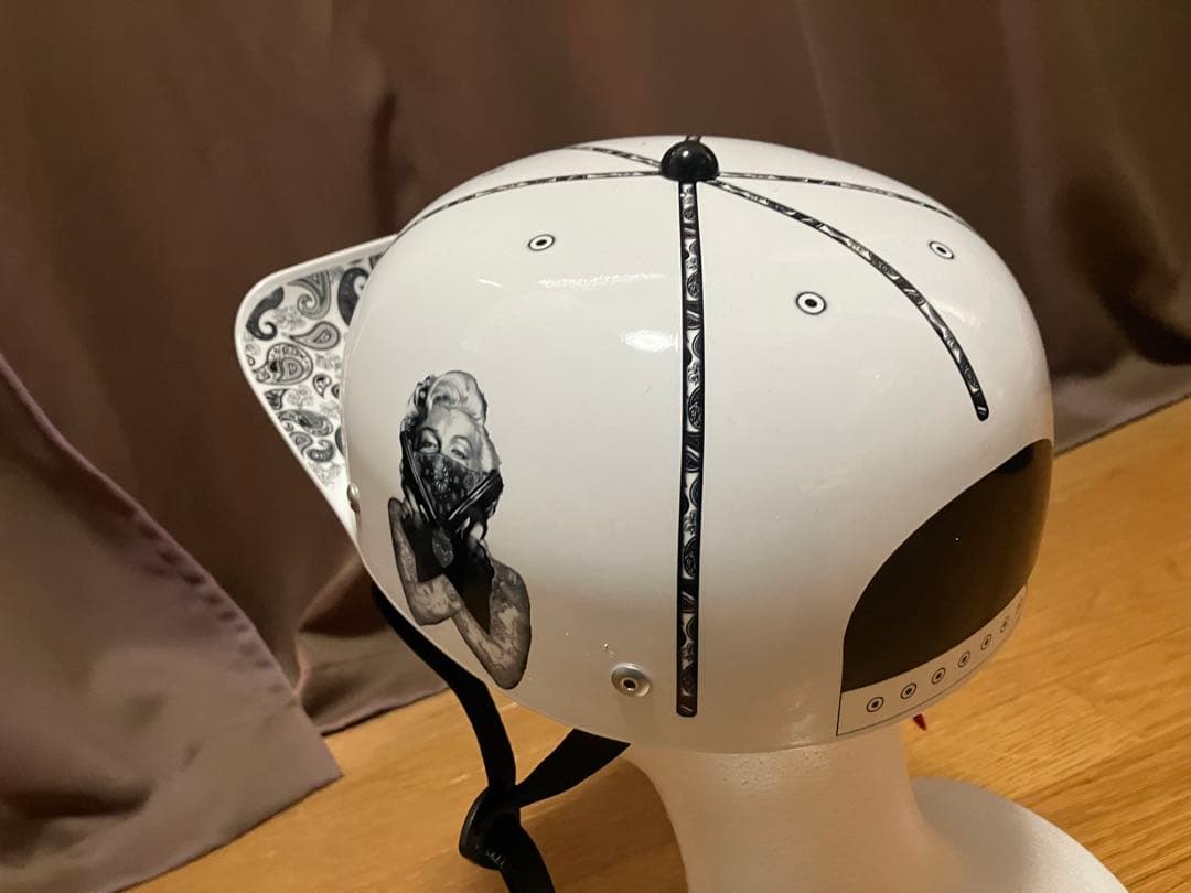 キャップ型ヘルメット　角ツバ　ペイズリー　ギャング