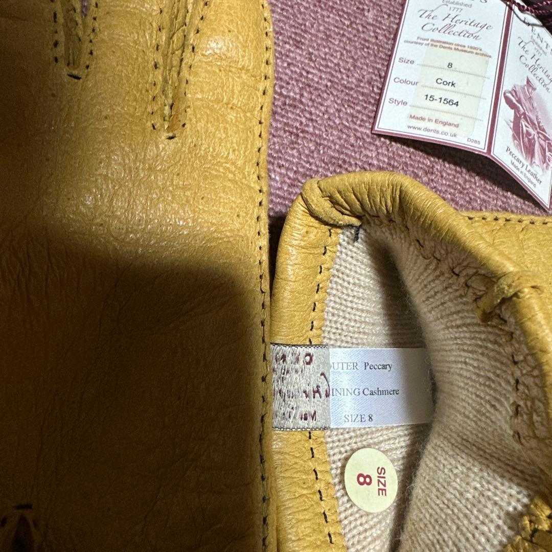 デンツ　ペッカリー　カシミアライニング　サイズ8