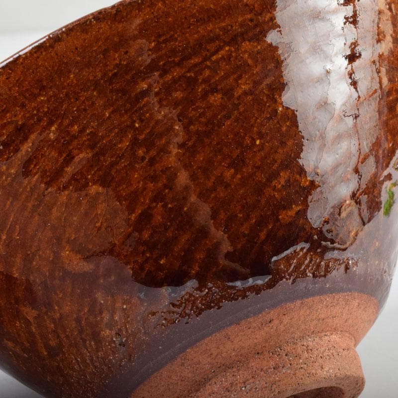 茶道具　大樋焼　大樋長左衛門　大樋年雄作　飴釉　茶碗　共布共箱　V　9136