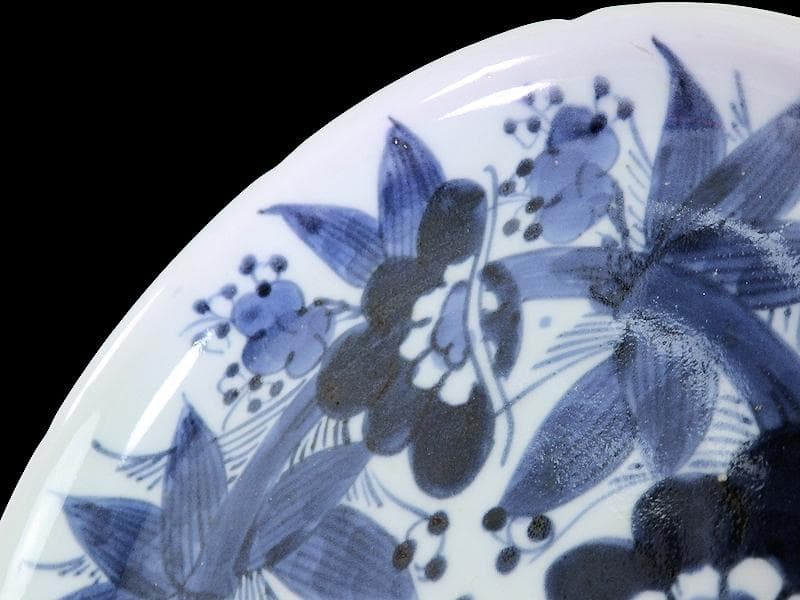 古伊万里　染付　松竹梅の図　７寸皿　A958AS-DBa