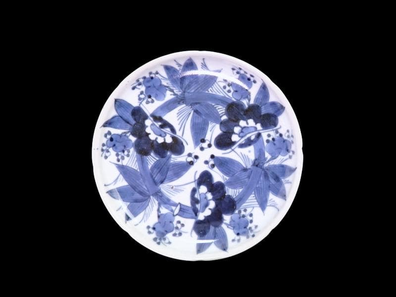 古伊万里　染付　松竹梅の図　７寸皿　A958AS-DBa