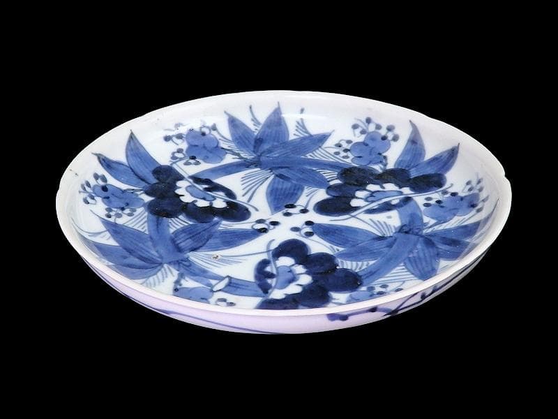 古伊万里　染付　松竹梅の図　７寸皿　A958AS-DBa