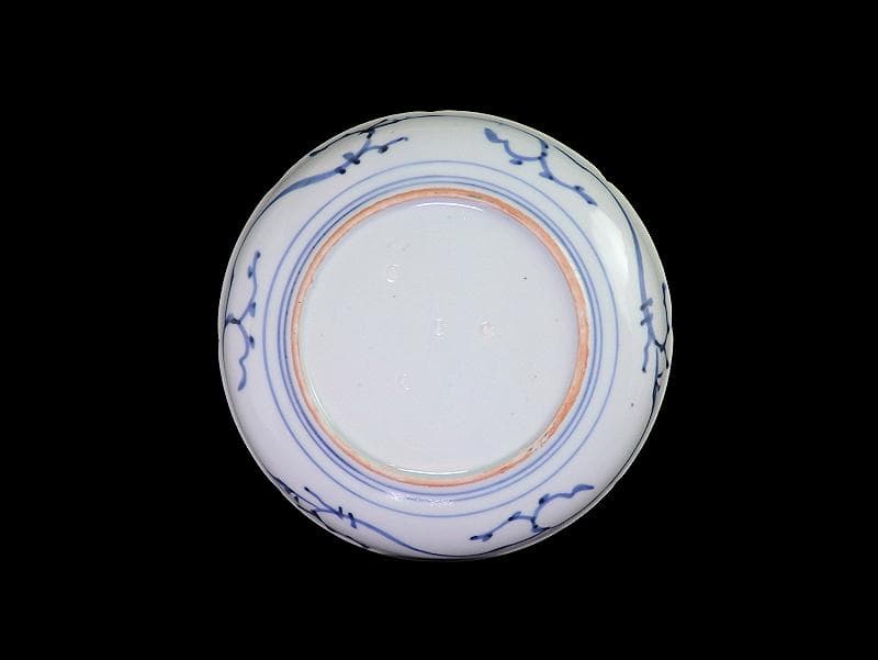 古伊万里　染付　松竹梅の図　７寸皿　A958AS-DBa