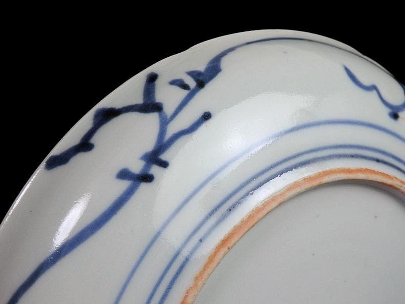 古伊万里　染付　松竹梅の図　７寸皿　A958AS-DBa