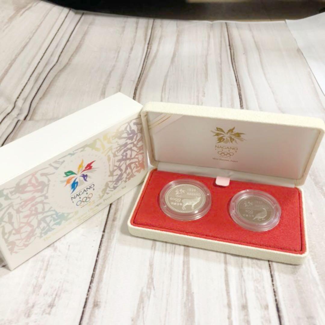 1998 平成10年 長野冬季オリンピックの記念硬貨　5000円　500円