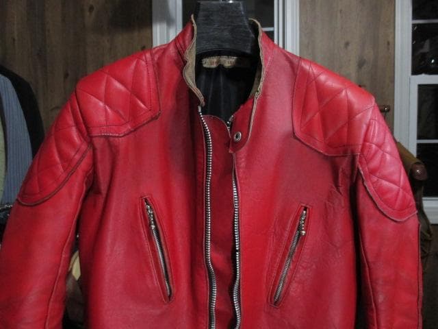 ヴィンテージ ルイスレザー ファントム 赤 パデッド ライダース 1970’S