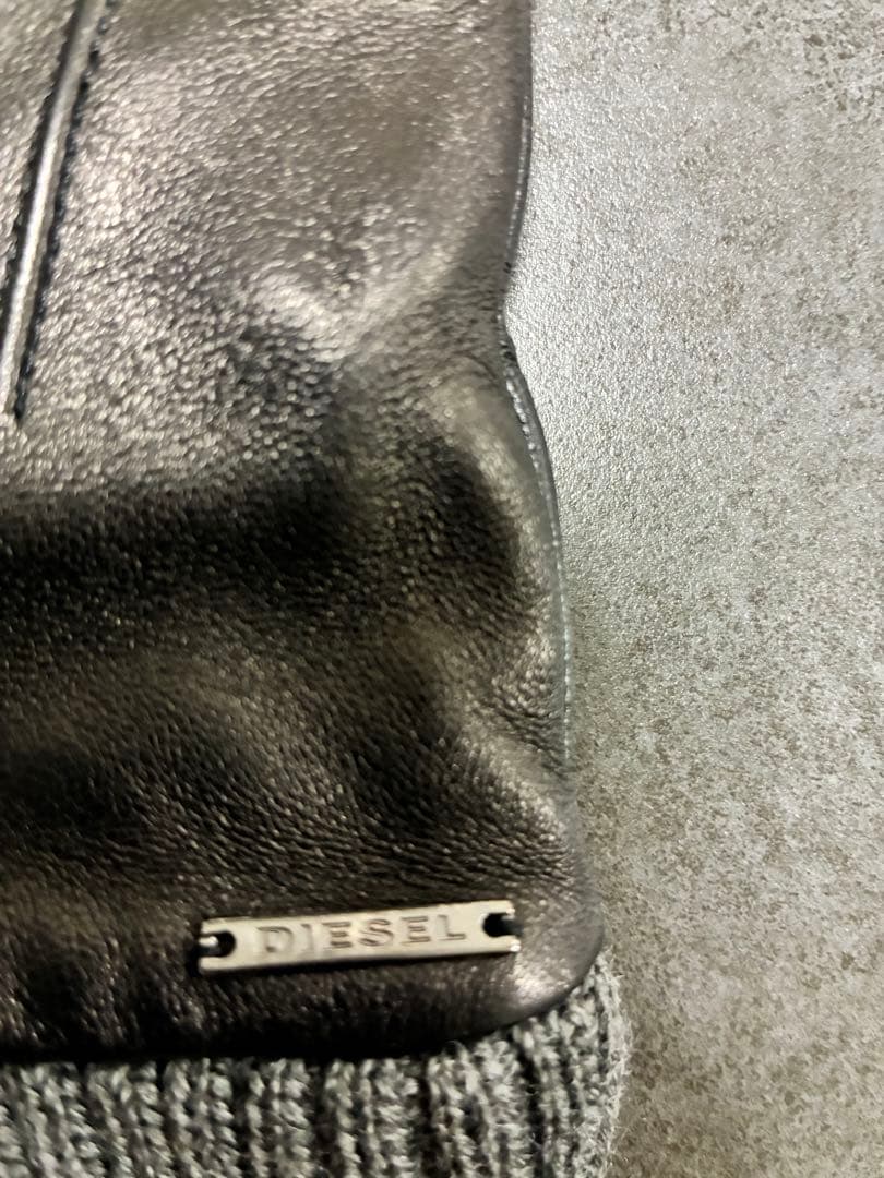 新品 2.8万円DIESEL ディーゼル　ブラック レザー手袋　グローブ