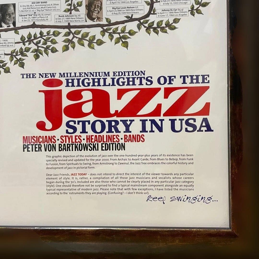 JAZZ STORY IN USA　ポスター 額縁付　ジャズツリー　約B1