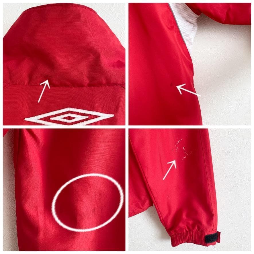 海外古着 アンブロ ブランドロゴ ジップアップ ジャケット ブルゾン 赤