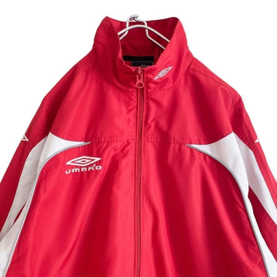 海外古着 アンブロ ブランドロゴ ジップアップ ジャケット ブルゾン 赤