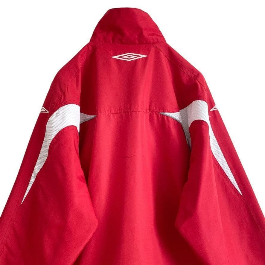 海外古着 アンブロ ブランドロゴ ジップアップ ジャケット ブルゾン 赤