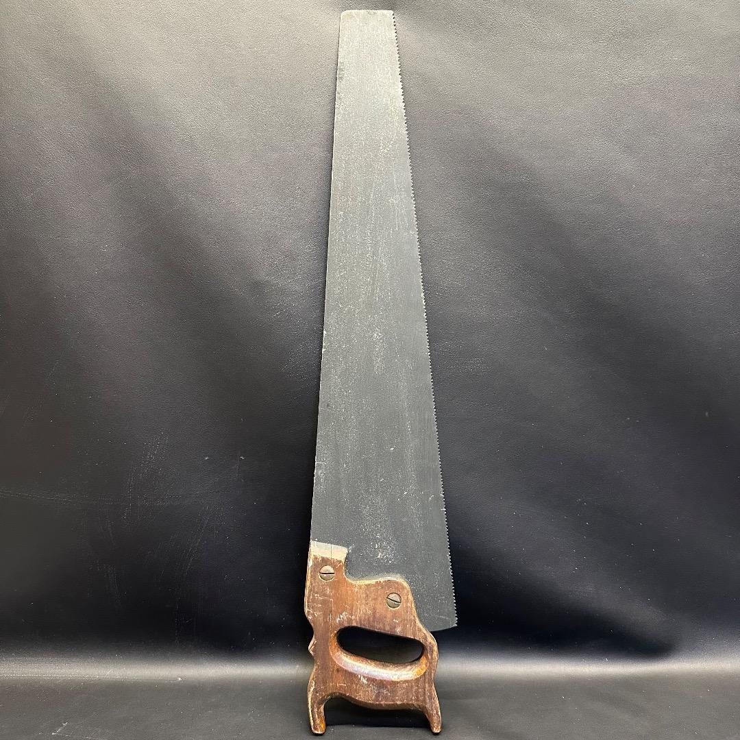 ♡Nc左1007 アンティーク 装飾用ノコギリ 風景画 木製 ヴィンテージ