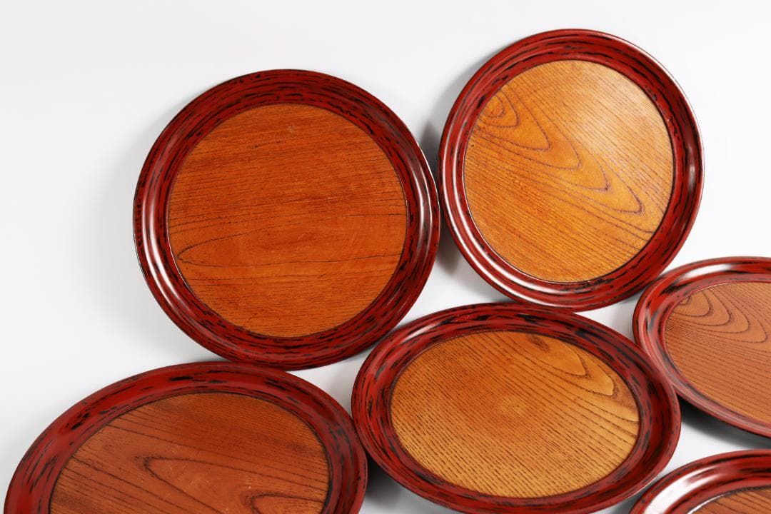 茶道具 日ノ丸盆 丸盆 七枚 煎茶道具