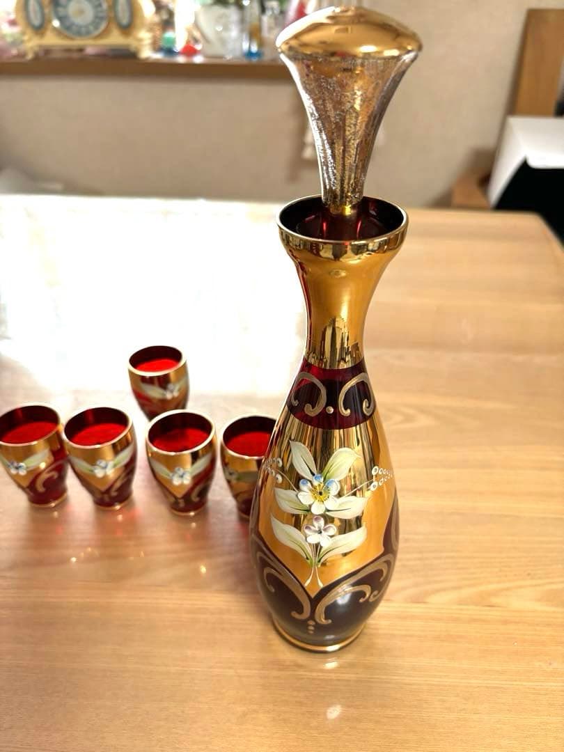 未使用ビンテージ❗️イタリア ベネチアングラス ムラーノ デキャンタグラスセット