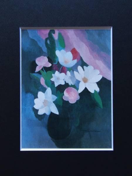 マリー・ローランサン、花、少な額装用画集より、厳選、新品額装、マット額装付