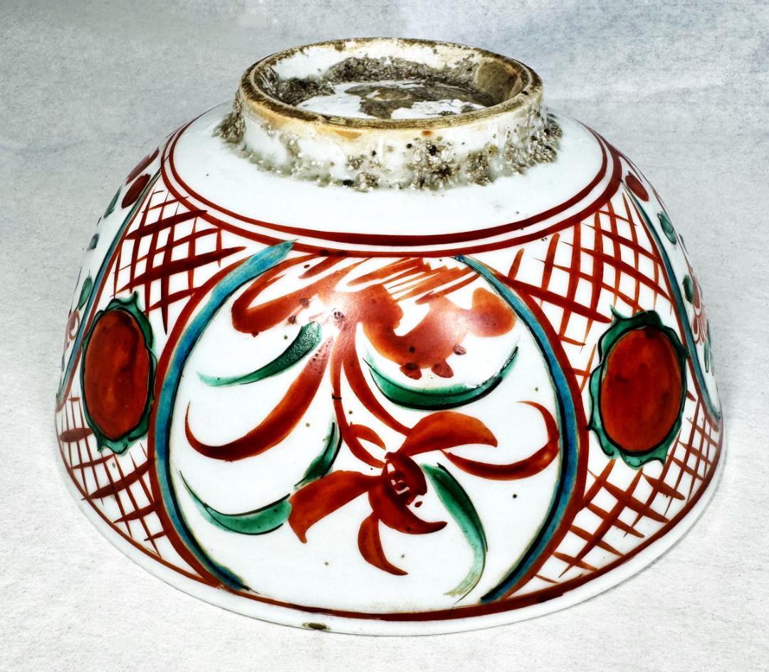 明時代 呉須赤絵菓子大鉢 中国古玩 唐物 旧蔵茶道家歴史有る年代物WWTT150