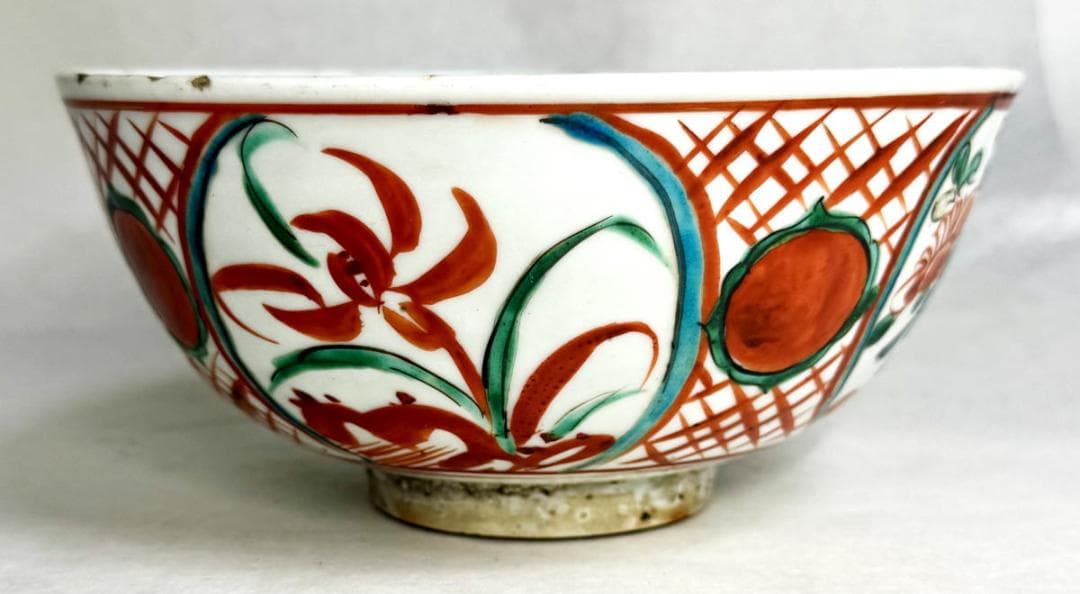 明時代 呉須赤絵菓子大鉢 中国古玩 唐物 旧蔵茶道家歴史有る年代物WWTT150