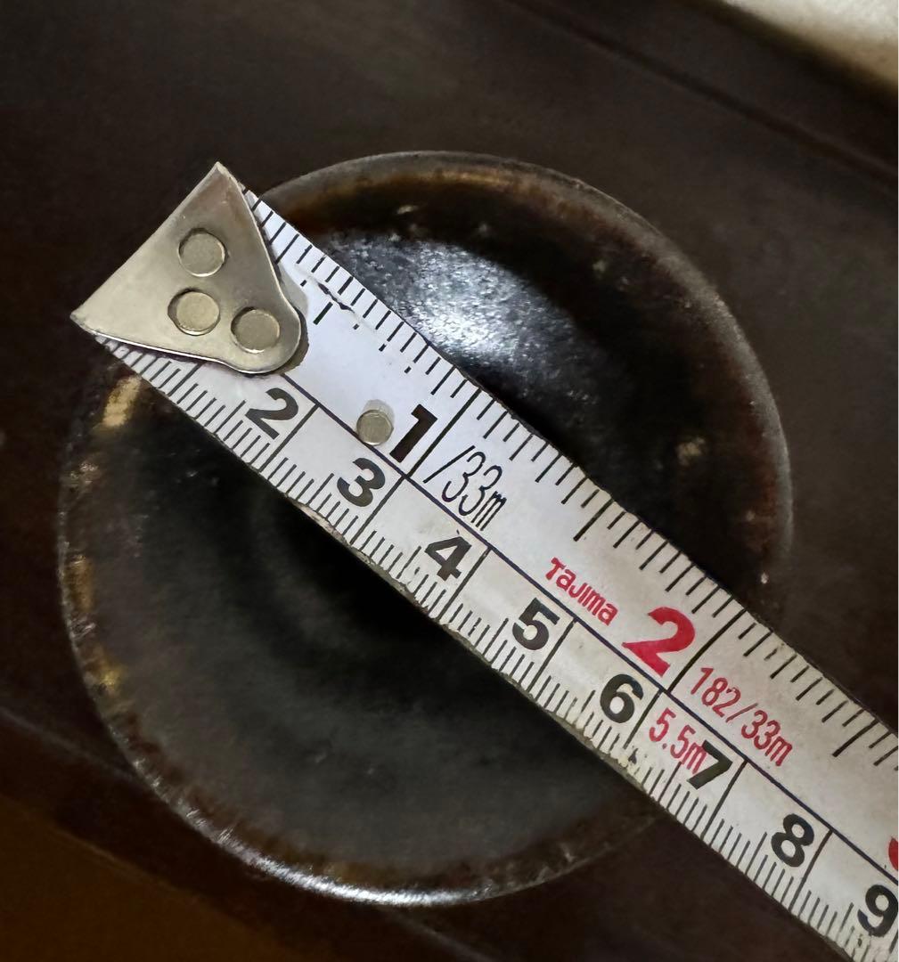 中国骨董　漢ー唐　黒釉褐釉　耳付瓶仏前供養瓶　時代物　唐物　古美術(N-3)