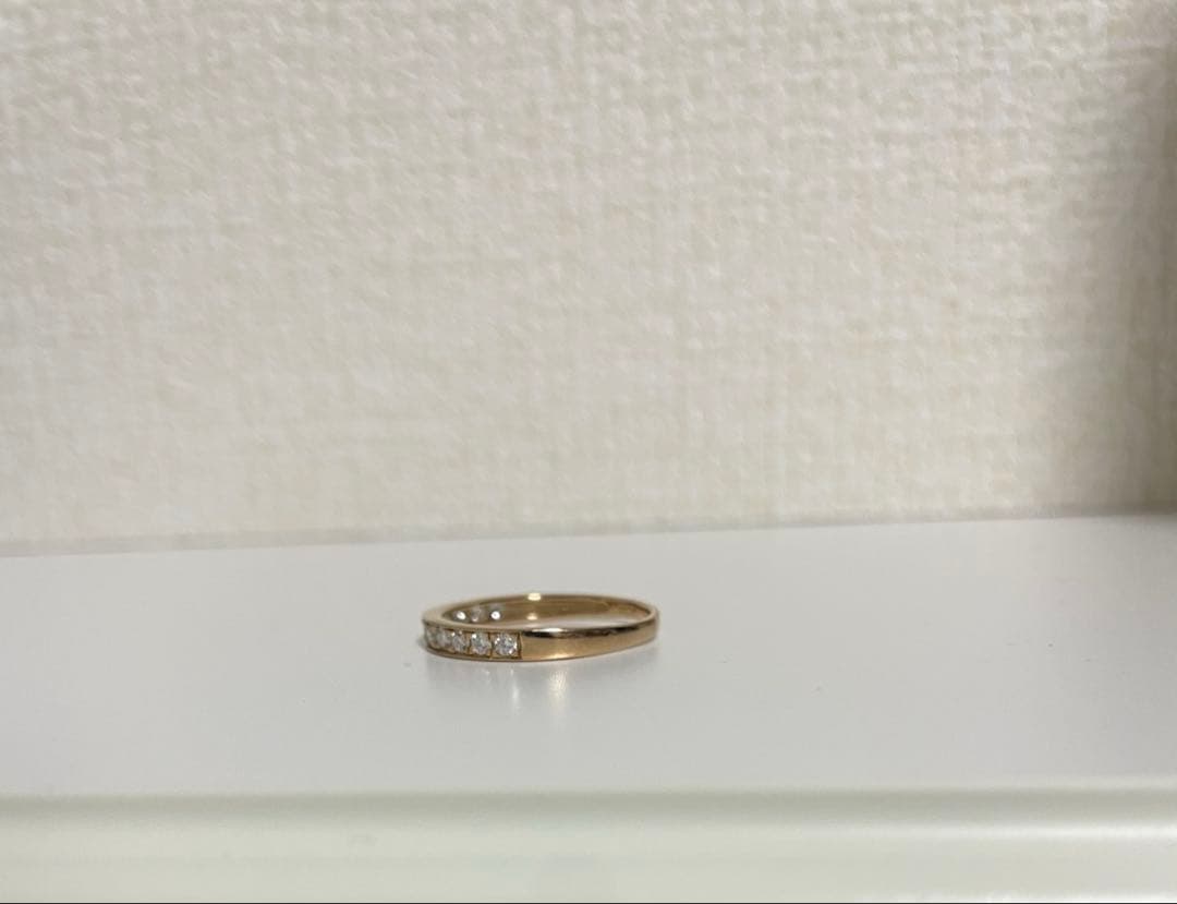 K18ピンクゴールド ダイヤモンドリング ハーフエタニティ16号