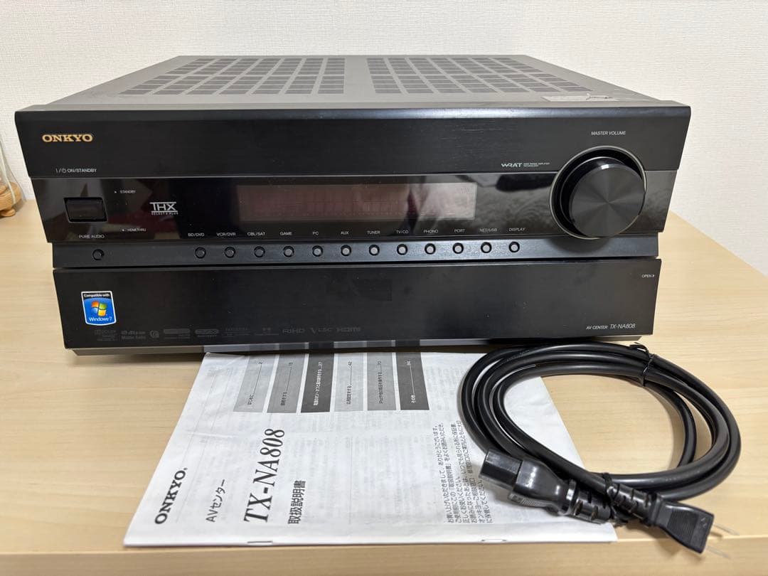 ONKYO動作確認済AVアンプ TX-NA808★元の取扱説明書＆電源ケーブル付