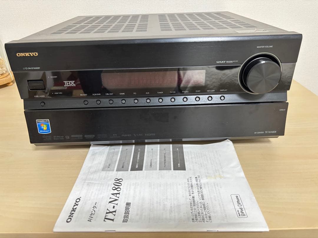 ONKYO動作確認済AVアンプ TX-NA808★元の取扱説明書＆電源ケーブル付