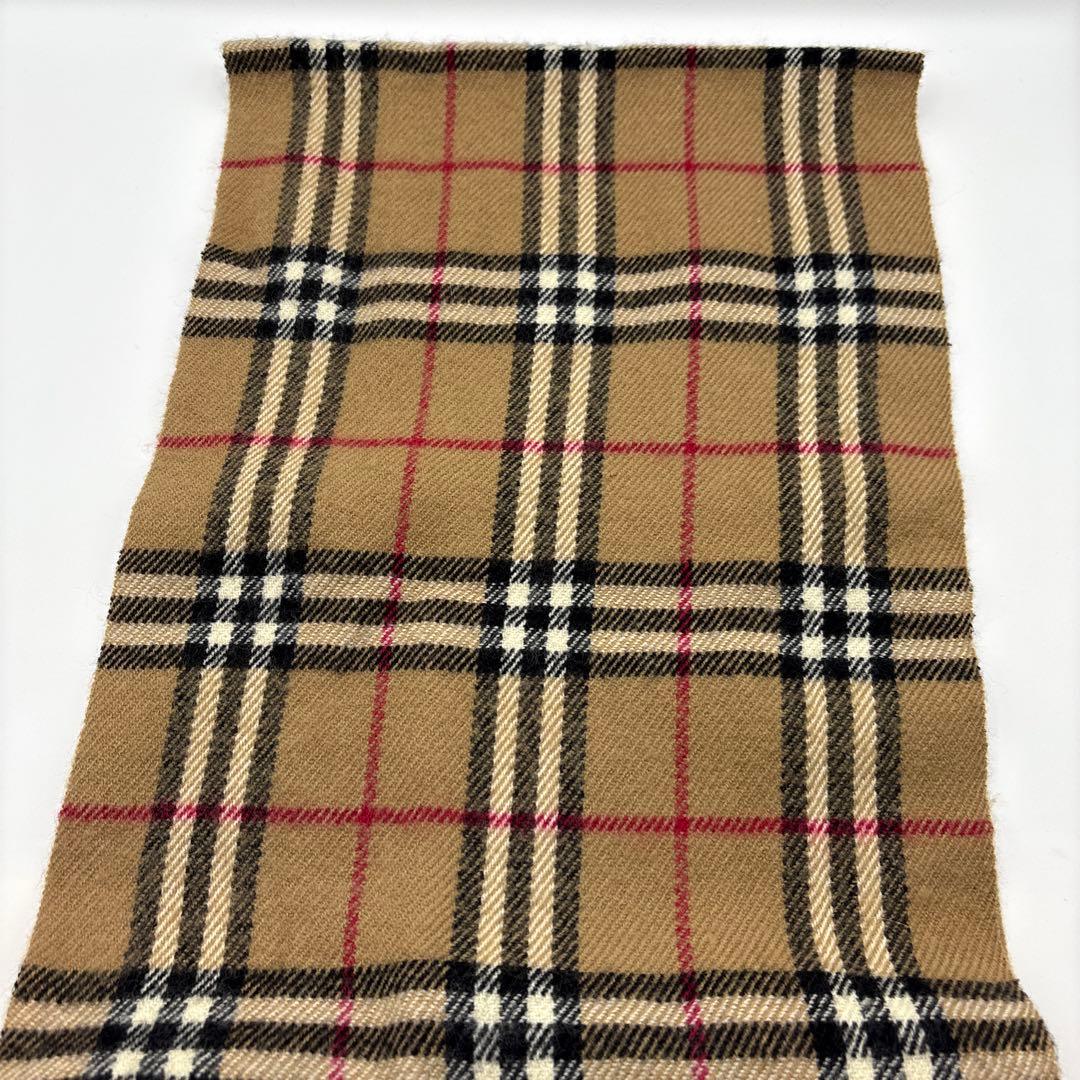 美品バーバリーウールマフラー