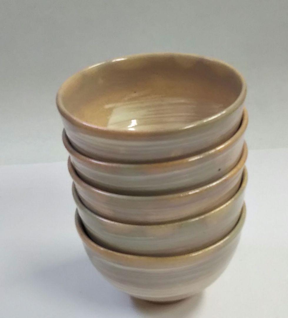 茶道具 茶碗 数茶碗 信楽焼 刷毛目 5客 西尾香舟 新品 A