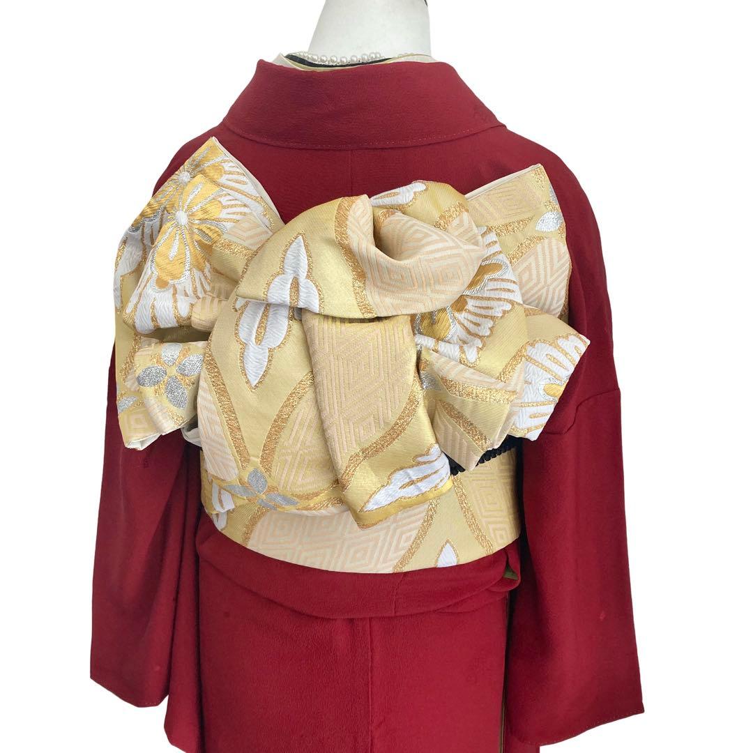 ★ 4848♥️断捨離中★赤 寛斎 無地 振袖6点セット‼️ NO6ま15